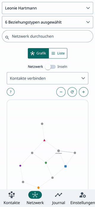 Die grafische Netzwerkansicht in RelationShip